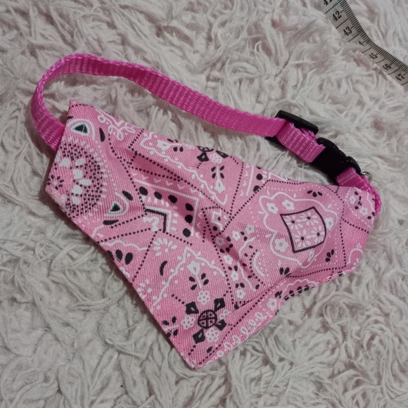 Cutest bandana puppy dog collar! Sz SM pink & sz L black! Leash D-ring collar - Picture 4 of 10